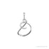 Sapphire Row Diamond Script Initial Pendant - D, 14K White Gold