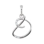 Sapphire Row Diamond Script Initial Pendant - D, 14K White Gold