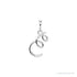 Sapphire Row Diamond Script Initial Pendant - E, 14K White Gold