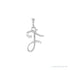 Sapphire Row Diamond Script Initial Pendant - F, 14K White Gold