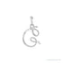 Sapphire Row Diamond Script Initial Pendant - G, 14K White Gold