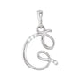 Sapphire Row Diamond Script Initial Pendant - G, 14K White Gold
