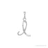 Sapphire Row Diamond Script Initial Pendant - I, 14K White Gold