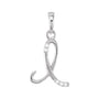 Sapphire Row Diamond Script Initial Pendant - I, 14K White Gold