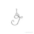 Sapphire Row Diamond Script Initial Pendant - J, 14K White Gold