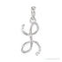 Sapphire Row Diamond Script Initial Pendant - L, 14K White Gold