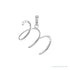Sapphire Row Diamond Script Initial Pendant - M, 14K White Gold