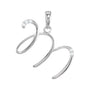 Sapphire Row Diamond Script Initial Pendant - M, 14K White Gold