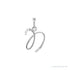 Sapphire Row Diamond Script Initial Pendant - N, 14K White Gold
