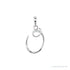 Sapphire Row Diamond Script Initial Pendant - O, 14K White Gold