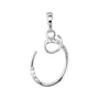 Sapphire Row Diamond Script Initial Pendant - O, 14K White Gold