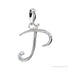 Sapphire Row Diamond Script Initial Pendant - P, 14K White Gold