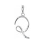 Sapphire Row Diamond Script Initial Pendant - Q, 14K White Gold