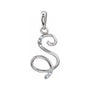 Sapphire Row Diamond Script Initial Pendant - S, 14K White Gold