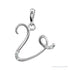 Sapphire Row Diamond Script Initial Pendant - V, 14K White Gold