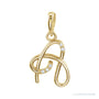 Sapphire Row Diamond Script Initial Pendant - A, 14K Yellow Gold