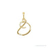 Sapphire Row Diamond Script Initial Pendant - D, 14K Yellow Gold