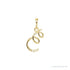 Sapphire Row Diamond Script Initial Pendant - E, 14K Yellow Gold