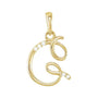 Sapphire Row Diamond Script Initial Pendant - G, 14K Yellow Gold