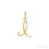 Sapphire Row Diamond Script Initial Pendant - I, 14K Yellow Gold