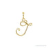 Sapphire Row Diamond Script Initial Pendant - J, 14K Yellow Gold