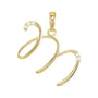Sapphire Row Diamond Script Initial Pendant - M, 14K Yellow Gold