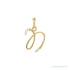 Sapphire Row Diamond Script Initial Pendant - N, 14K Yellow Gold