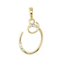 Sapphire Row Diamond Script Initial Pendant - O, 14K Yellow Gold