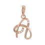 Sapphire Row Diamond Script Initial Pendant - A, 14K Rose Gold