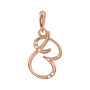 Sapphire Row Diamond Script Initial Pendant - B, 14K Rose Gold