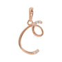 Sapphire Row Diamond Script Initial Pendant - C, 14K Rose Gold