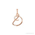Sapphire Row Diamond Script Initial Pendant - D, 14K Rose Gold