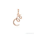 Sapphire Row Diamond Script Initial Pendant - E, 14K Rose Gold