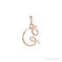Sapphire Row Diamond Script Initial Pendant - G, 14K Rose Gold
