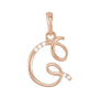 Sapphire Row Diamond Script Initial Pendant - G, 14K Rose Gold