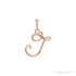 Sapphire Row Diamond Script Initial Pendant - J, 14K Rose Gold