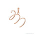 Sapphire Row Diamond Script Initial Pendant - M, 14K Rose Gold