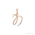 Sapphire Row Diamond Script Initial Pendant - N, 14K Rose Gold