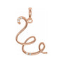 Sapphire Row Diamond Script Initial Pendant - W, 14K Rose Gold