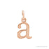 Sapphire Row Gold Initial Pendant - a, 14K Rose Gold