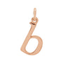 Sapphire Row Gold Initial Pendant - b, 14K Rose Gold
