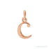 Sapphire Row Gold Initial Pendant - c, 14K Rose Gold