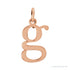 Sapphire Row Gold Initial Pendant - g, 14K Rose Gold