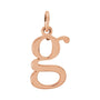 Sapphire Row Gold Initial Pendant - g, 14K Rose Gold