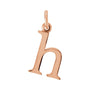 Sapphire Row Gold Initial Pendant - h, 14K Rose Gold
