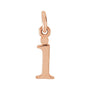 Sapphire Row Gold Initial Pendant - i, 14K Rose Gold