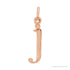 Sapphire Row Gold Initial Pendant - j, 14K Rose Gold
