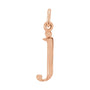 Sapphire Row Gold Initial Pendant - j, 14K Rose Gold