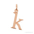 Sapphire Row Gold Initial Pendant - k, 14K Rose Gold