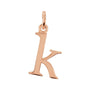 Sapphire Row Gold Initial Pendant - k, 14K Rose Gold